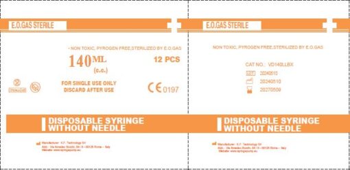 140ml Luer-Lock Syringe (12pcs/box)